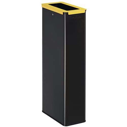 Kovový odpadkový koš Manutan Expert, 20 l, žlutá