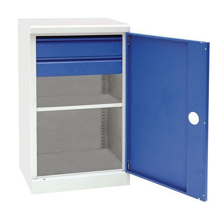 Dílenská skříň na nářadí Manutan Expert, 100 x 59 x 45 cm, se 2 zásuvkami