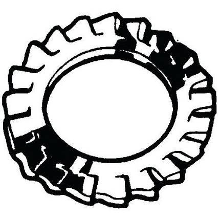 Vejířová pojistná podložka s vnejším ozubením DIN 6798 A Pružinová ocel 350-425 HV10 Pozinkované velké balení