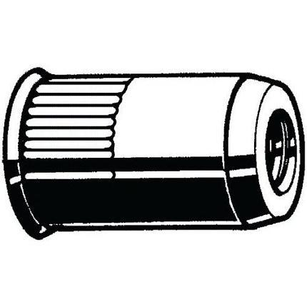 Nýtovací matice se sníženou zápustnou hlavou otevřený typ Hliník