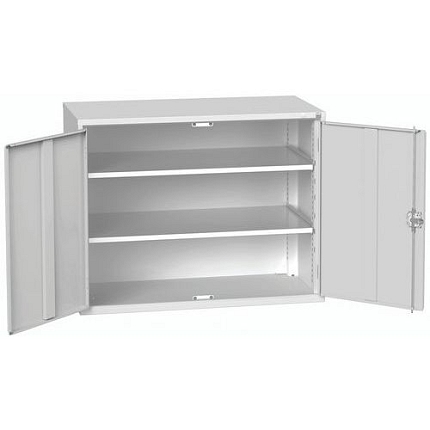 Dílenská skříň policová Bott Verso, 90 x 130 x 55 cm, 2 police, šedá-šedá
