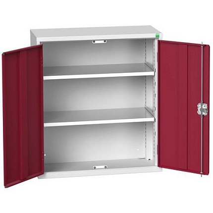 Dílenská skříň policová Bott Verso, 90 x 80 x 35 cm, 2 police, šedá-červená