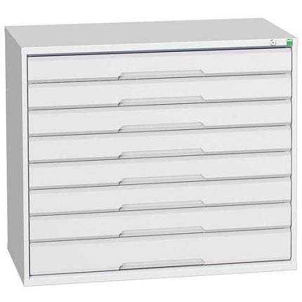 Dílenská zásuvková skříň Bott Verso, 90 x 105 x 55 cm, 8 zásuvek, šedá-šedá