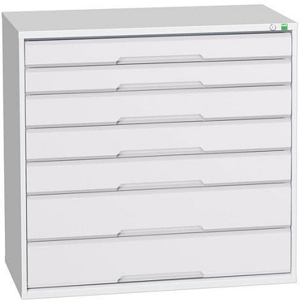 Dílenská zásuvková skříň Bott Verso, 100 x 105 x 55 cm, 7 zásuvek, šedá-šedá