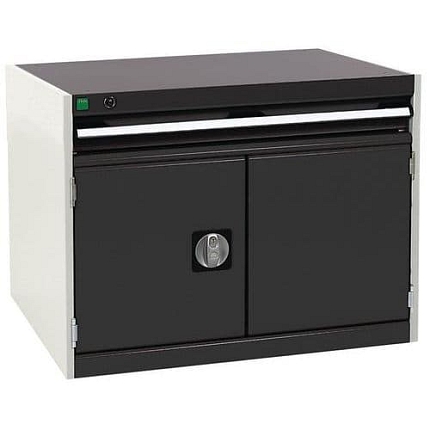 Dílenská zásuvková skříň Bott Cubio, 60 x 80 x 65 cm, 1 zásuvka, 1 skříňka, šedá-antracit