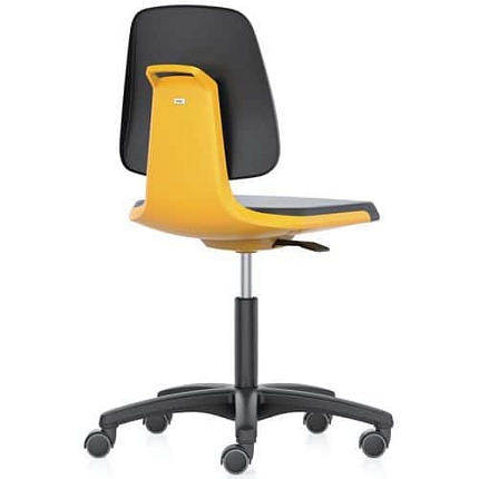 Pracovní židle Bimos Labsit  9123, opěrka s funkcí Flex 3D, látka, plastový kříž, oranžová/antracit