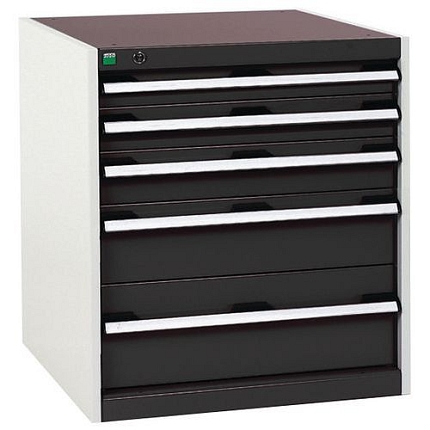 Dílenská zásuvková skříň Bott Cubio, 70 x 65 x 52,5 cm, 5 zásuvek, šedá-antracit