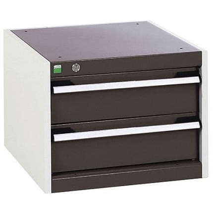 Dílenská zásuvková skříň Bott Cubio, 40 x 52,5 x 65 cm, 2 zásuvky, šedá-antracit