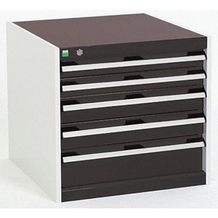 Dílenská zásuvková skříň Bott Cubio, 60 x 65 x 75 cm, 5 zásuvek, šedá-antracit