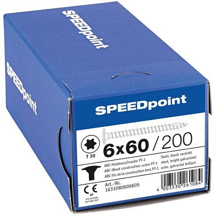 Vruty do dřeva s plochou hlavou Speedpoint TX o 6 mm, 60 mm