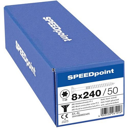 Vruty do dřeva se zapuštěnou hlavou Speedpoint TX o 8 mm, 240 mm