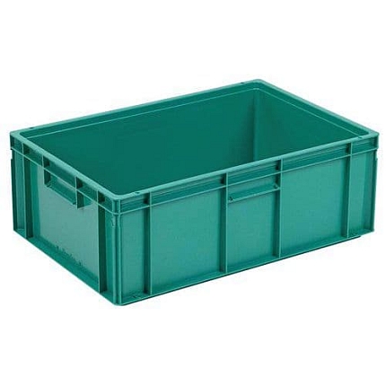 Plastová Euro přepravka Manutan Expert, zelená, 220 x 400 600 mm, 39 l