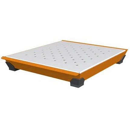 Ocelová laboratorní záchytná vana - Manutan Expert - kapacita 10 l, s roštem