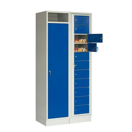 Svařované sběrné a přihrádkové skříně David, 2 oddíly, cylindrický zámek