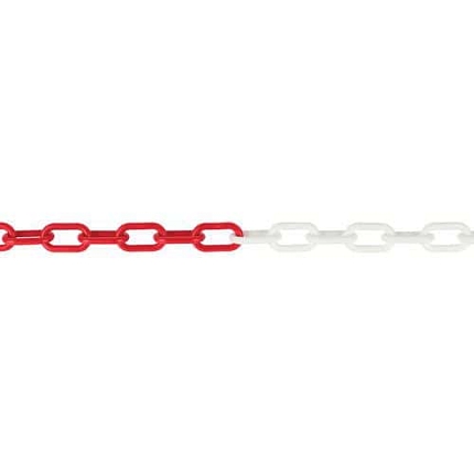 Plastový řetěz na sloupek Dancop, červeno/bílý