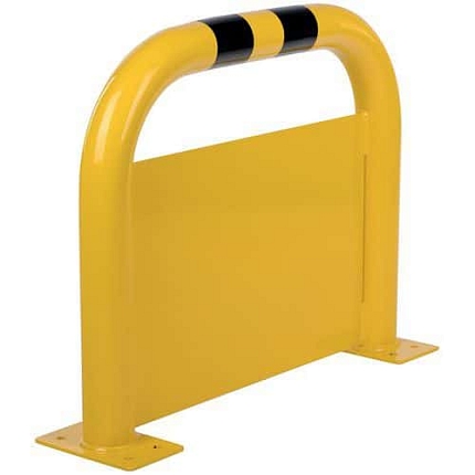 Kovová zábrana s deskou Crash Stop, žlutá/černá, 60 x 75 cm