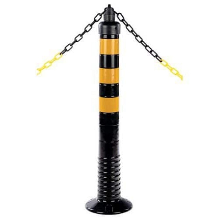 Sada zahrazovacích sloupků s řetezem Crash Stop, výška 100 cm, řetěz 10 m, 6 ks