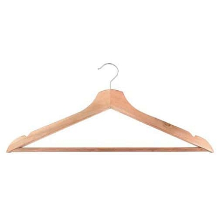 Věšák s ramínkem na kalhoty z přírodního dřeva – sada 25 kusů – Vepabins