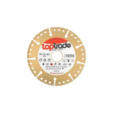 TOPTRADE kotouč diamantový, univerzální, 125 x 1,5 x 22,2 mm