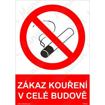 Zákazové tabulky - Zákaz kouření v celé budově