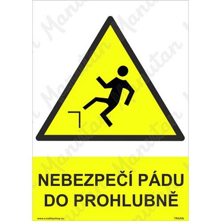 Výstražné tabulky - Nebezpeční pádu do prohlubně