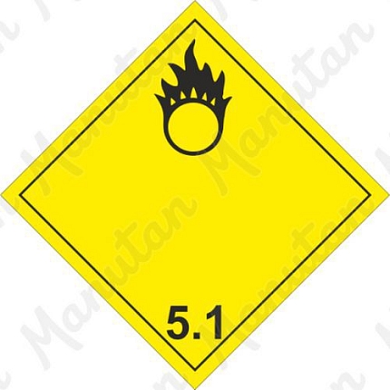 Výstražné ADR tabulky - Látky podporující hoření č. 5.1