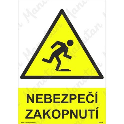 Výstražné tabulky - Nebezpečí zakopnutí