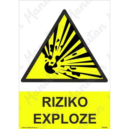 Výstražné tabulky - Riziko exploze