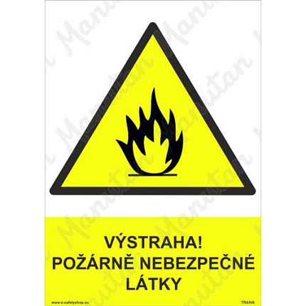 Výstražné tabulky - Výstraha požárně nebezpečné látky