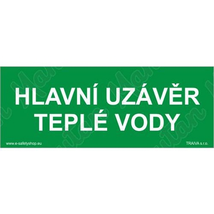 Tabulky bezpečí - Hlavní uzávěr teplé vody