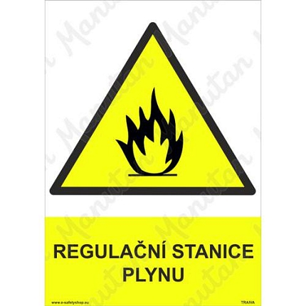 Výstražné tabulky - Regulační stanice plynu