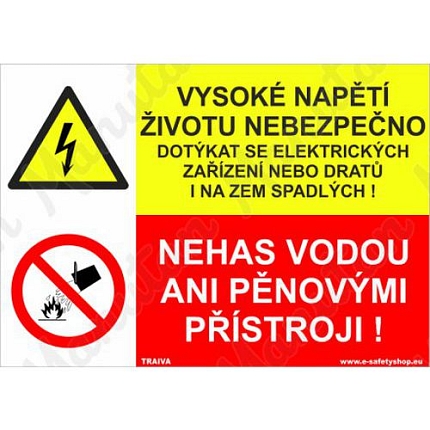 Výstražné tabulky - Vysoké napětí životu nebezpečno