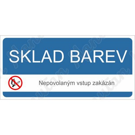 Zákazové tabulky - Sklad barev