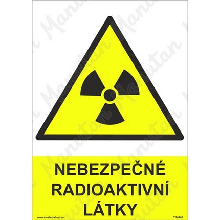 Výstražné tabulky - Nebezpečné radioaktivní látky