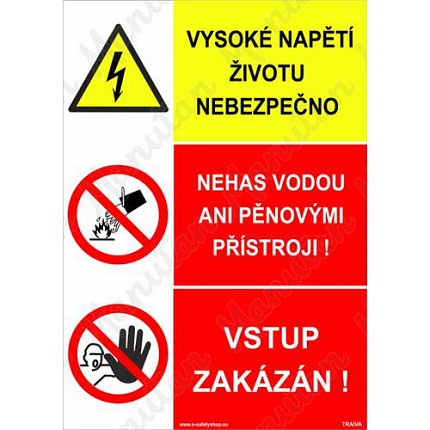 Výstražné tabulky - Vysoké napětí životu nebezpečno