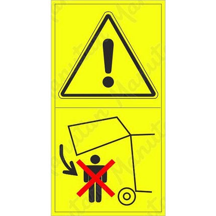 Výstražné tabulky - Výstraha nevstupuj do prostoru při pohybu stroje zavírání
