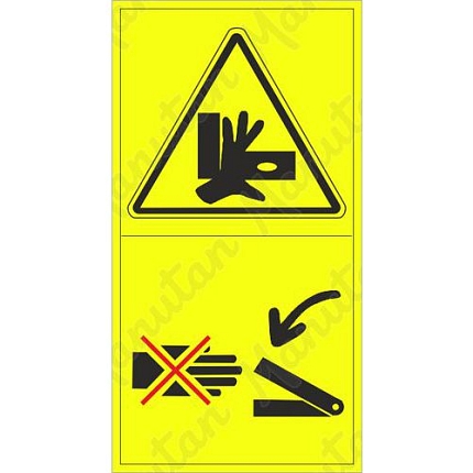 Výstražné tabulky - Výstraha možnost stlačení horních končetin boční silou
