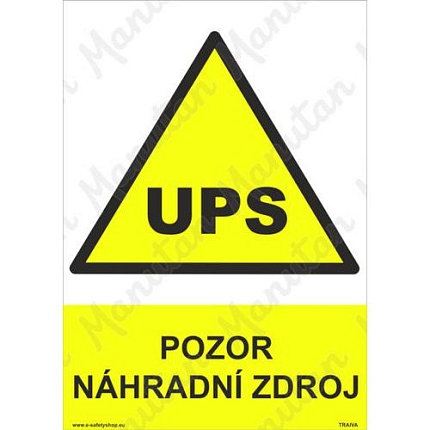 Výstražné tabulky - Pozor náhradní zdroj