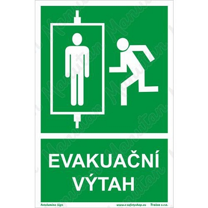 Tabulky bezpečí - Evakuační výtah