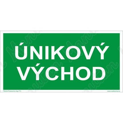 Tabulky bezpečí, fotoluminiscenční - Únikový východ