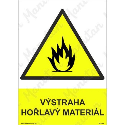 Výstražné tabulky - Pozor hořlavý materiál