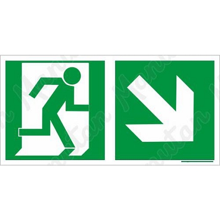 Tabulky bezpečí, fotoluminiscenční - Nouzový východ vpravo dolů