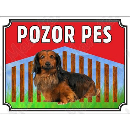 Výstražné tabulky - Pozor pes - Jezevčík
