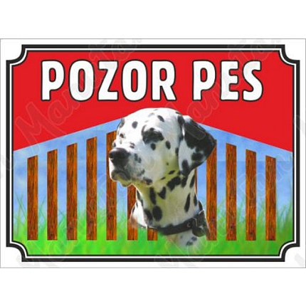 Výstražné tabulky - Pozor pes - Dalmatin