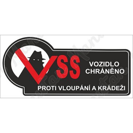 Chráněno proti krádeži, samolepka 100 x 40 x 0,1 mm, inverzní