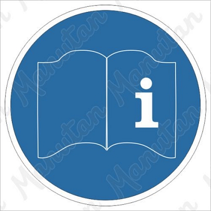 Čti návod k obsluze, samolepka 40 x 40 x 0,1 mm, arch 35 ks