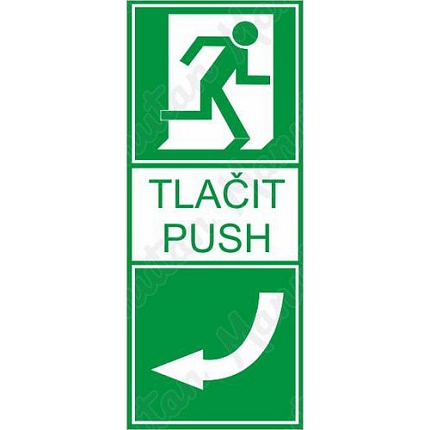Tlačit vlevo, samolepka 100 x 200 x 0,4 mm, fotoluminiscenční