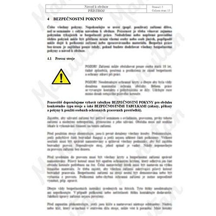 Bruska kotoučových pil, soubor 210 x 297 mm  A4