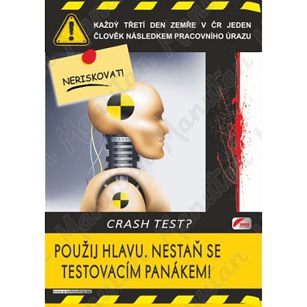 Plakát BOZP smrt následkem pracovního úrazu, plast 594 x 841 x 0,5 mm