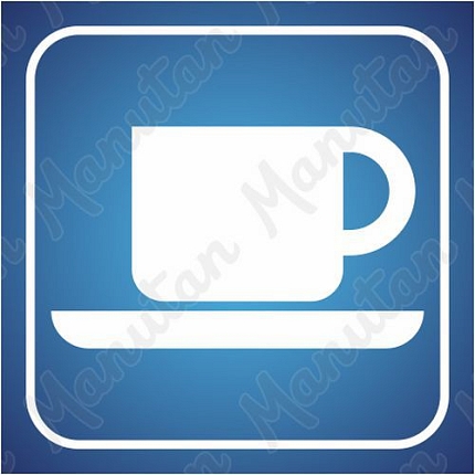 Kavárna, samolepka 95 x 95 x 0,1 mm, 2 ks